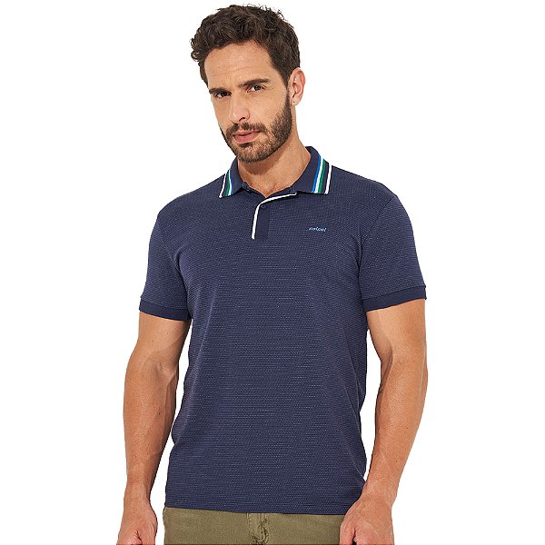 Camisa Polo Colcci Listras IN23 Marinho Masculino