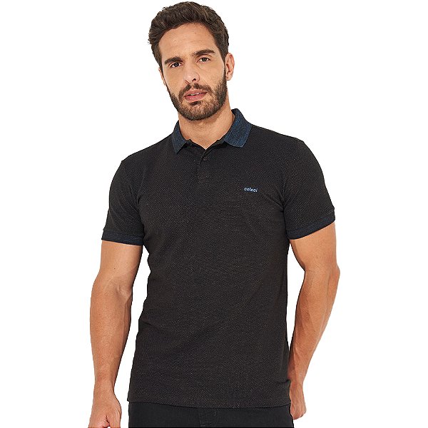 Camisa Polo Colcci Detail IN23 Preto Masculino