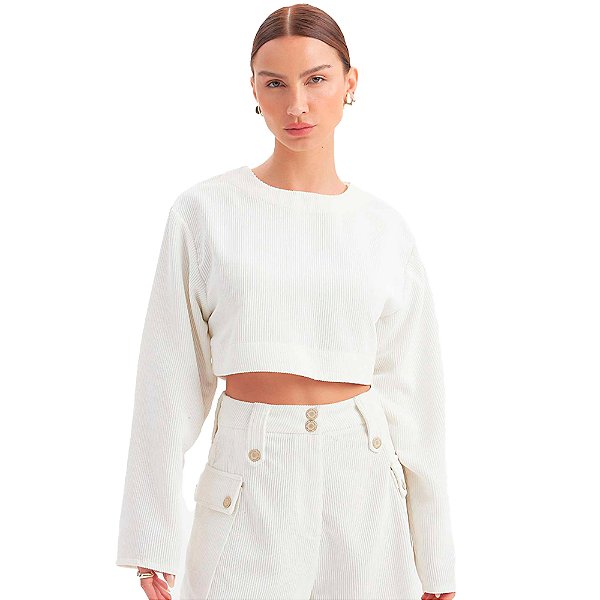 Blusa Lança Perfume Cropped IN23 Off White Feminino