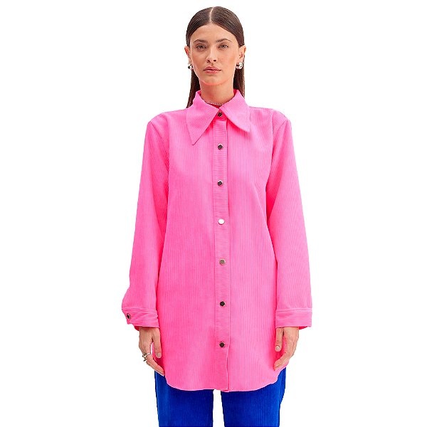 Camisa Alongada Lança Perfume Chemise IN23 Rosa Feminino