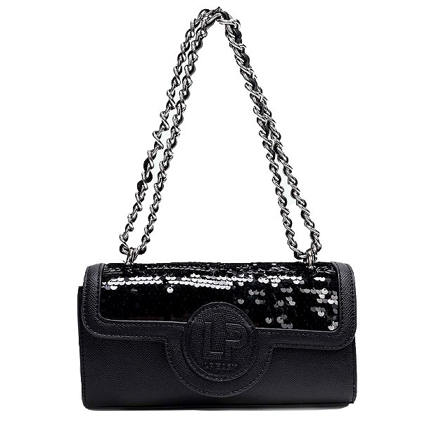 Bolsa Easy Lança Perfume Crossbody Shine Preto Feminino