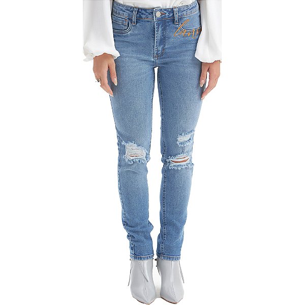 Calça Lança Perfume Diana Ankle High AI23 Azul Feminino