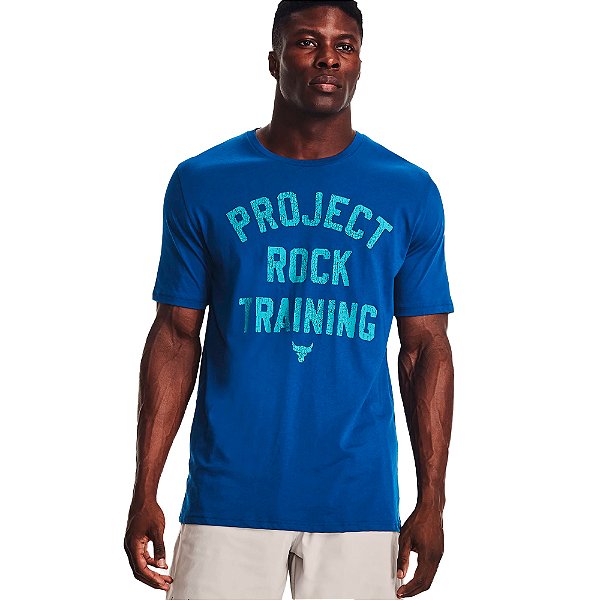 Camiseta Under Armour Project Rock Training Azul Masculino