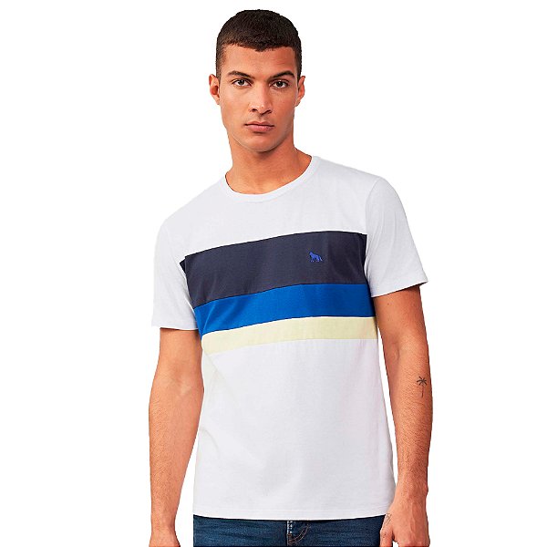 Camiseta Acostamento Recortes Colors IN23 Branco Masculino