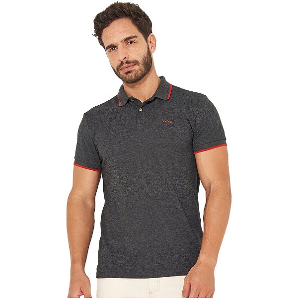 Camisa Polo Colcci Line IN23 Cinza Masculino
