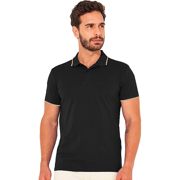 Camisa Polo Colcci Logo Line IN23 Preto Masculino