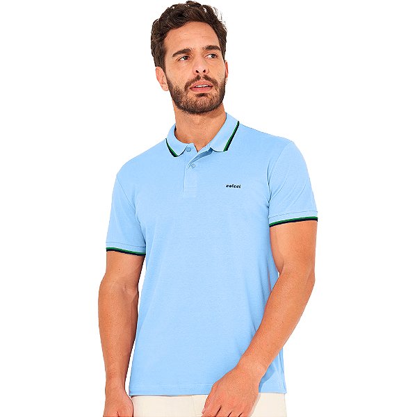 Camisa Polo Colcci Basic Line IN23 Azul Masculino