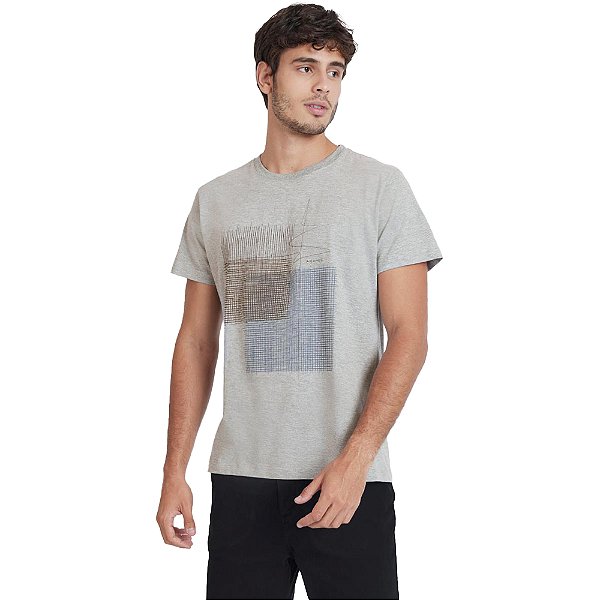 Camiseta Aramis Estampa Trama IN23 Cinza Masculino
