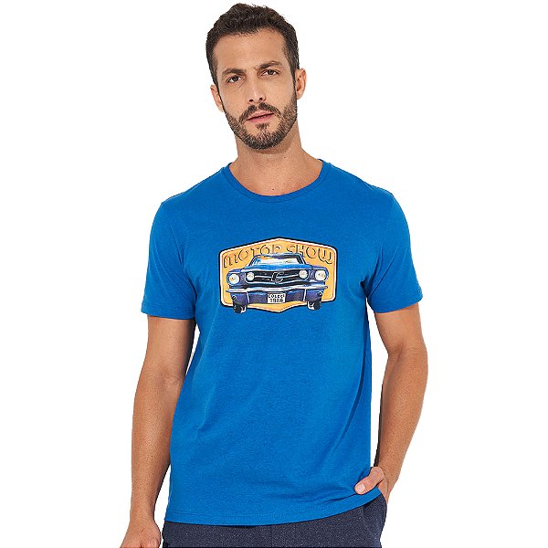 Camiseta Colcci Estampada IN23 Azul Masculino