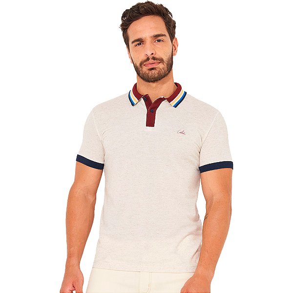 Camisa Polo Colcci Linho IN23 Off White Masculino