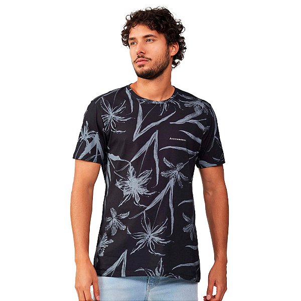 Camiseta Acostamento Flower IN23 Preto Masculino