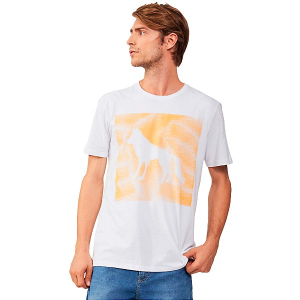 Camiseta Acostamento Large Wolf IN23 Branco Masculino