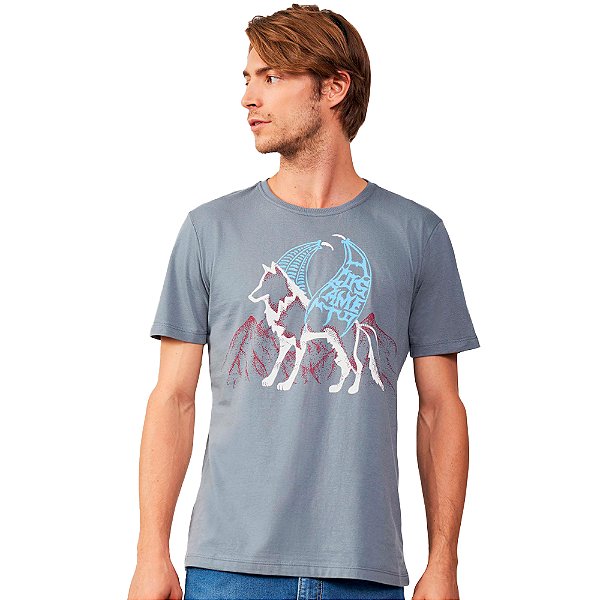 Camiseta Acostamento Dark Wolf IN23 Cinza Masculino