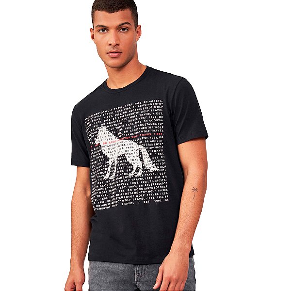 Camiseta Acostamento Letters IN23 Preto Masculino