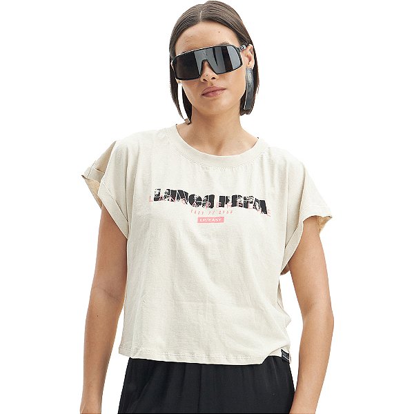 Camiseta Easy Lança Perfume Cropped AI23 Off White Feminino