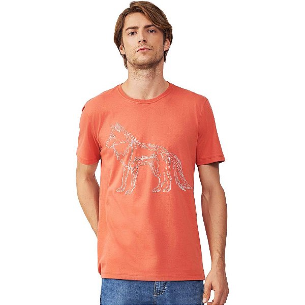 Camiseta Acostamento Lines IN23 Laranja Ferrugem Masculino