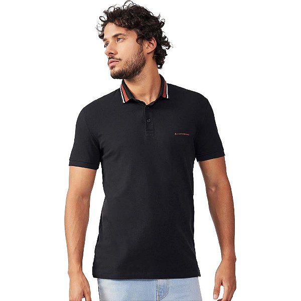 Camisa Polo Acostamento Faixa Oversize IN23 Preto Masculino