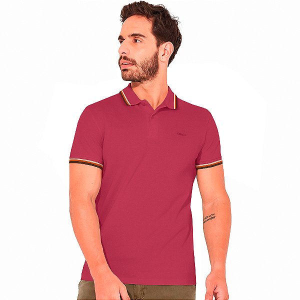 Camisa Polo Colcci T-Lines IN23 Rosa Masculino