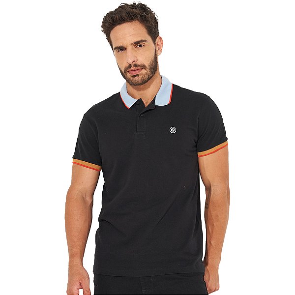 Camisa Polo Colcci Colors IN23 Preto Masculino