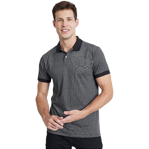 Camisa Polo Aramis Listradinha IN23 Preto Masculino