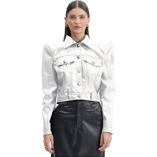 Jaqueta Lança Perfume Biker Maxi AI23 Off White Feminino