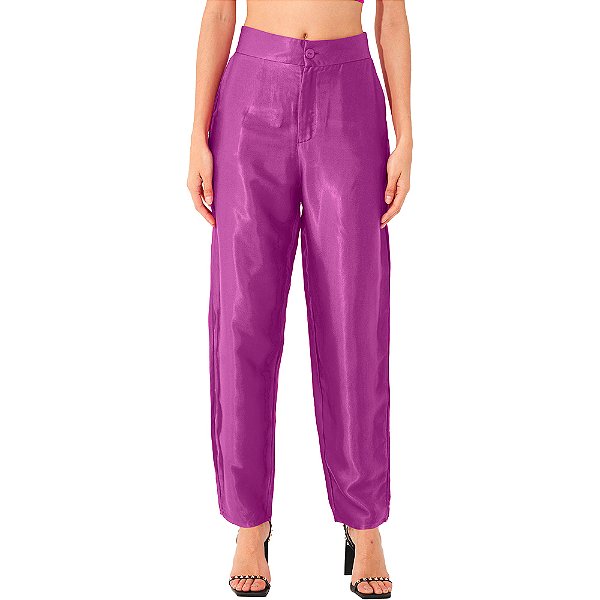 Calça Colcci Alfaiataria OU23 Roxo Feminino