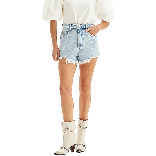Shorts Jeans Lança Perfume Comfort High VE24 Azul Feminino