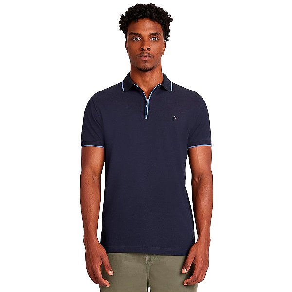 Camisa Polo Aramis Zip VE24 Marinho Masculino