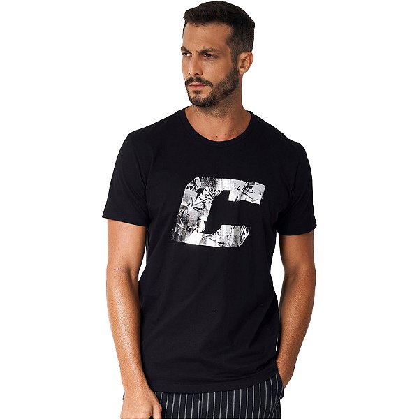 Camiseta Colcci Big Logo P24 Preto Masculino