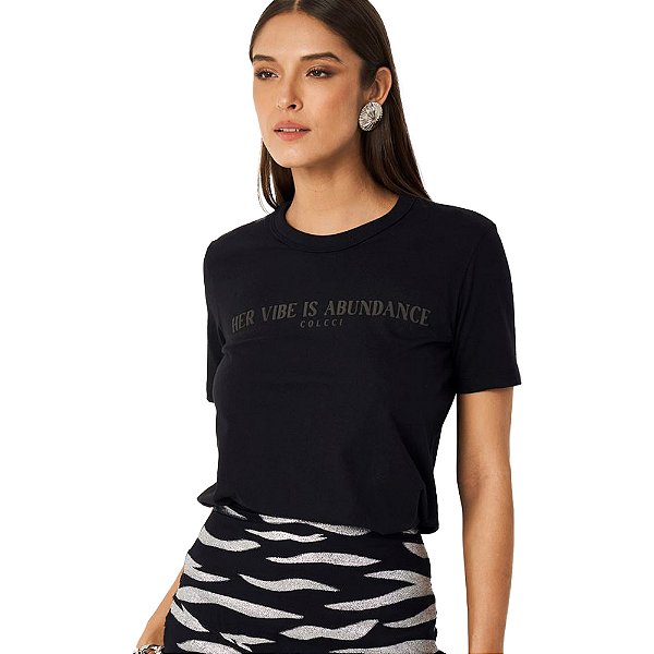 Camiseta Colcci Vibe P24 Preto Feminino