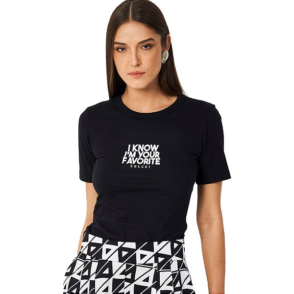 Camiseta Colcci Favorite P24 Preto Feminino