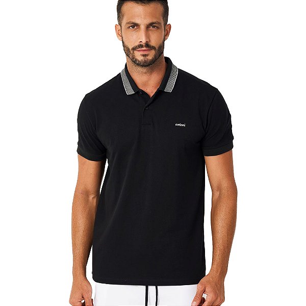 Camisa Polo Colcci Details P24 Preto Masculino