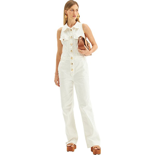 Macacão Lança Perfume Full Length VE24 Off White Feminino