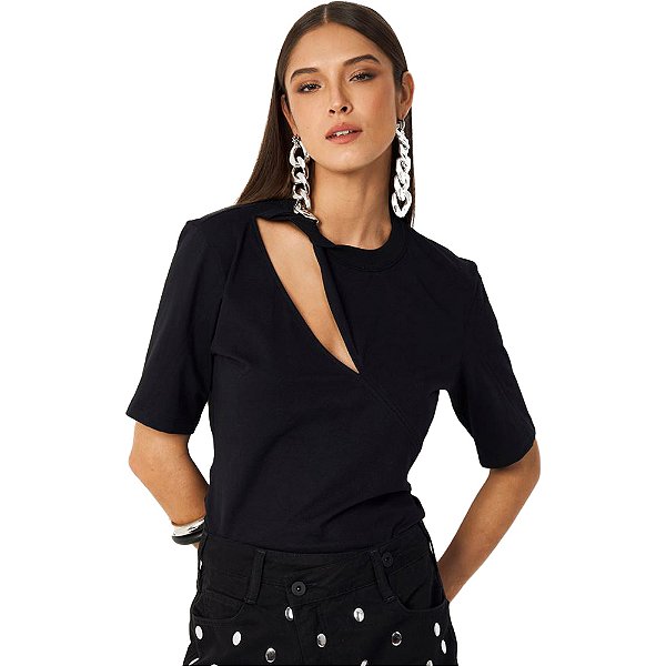 Camiseta Colcci Details Fashion P24 Preto Feminino