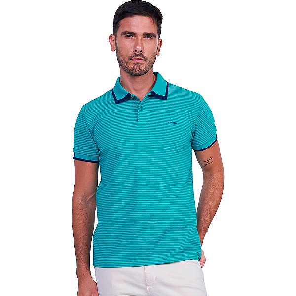 Camisa Polo Colcci Striped P24 Verde Masculino