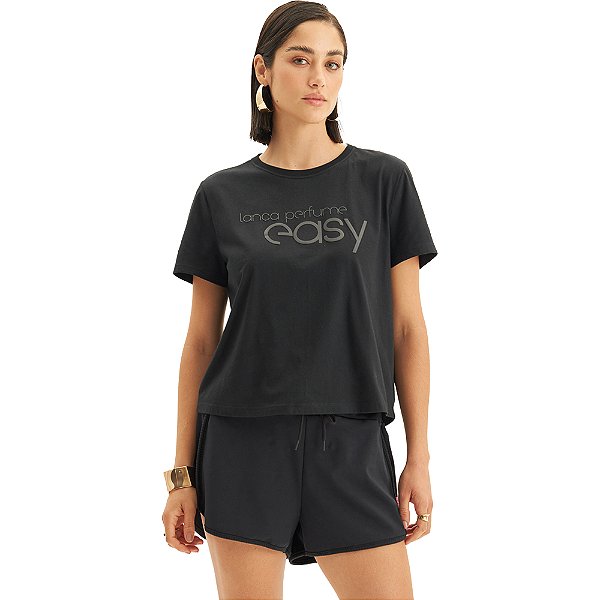 Camiseta Easy Lança Perfume Basic VE24 Preto Feminino