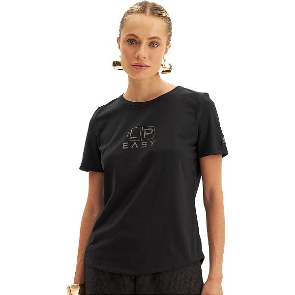 Camiseta Easy Lança Perfume Estampada VE24 Preto Feminino