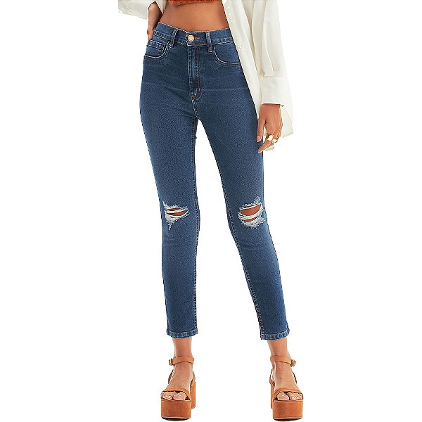 Calça Jeans Lança Perfume Vesta Ankle VE24 Azul Feminino