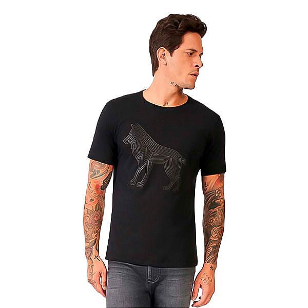 Camiseta Acostamento Double Face P24 Preto Masculino