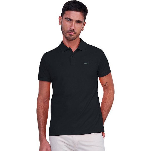 Camisa Polo Colcci Basic Logo P24 Preto Masculino