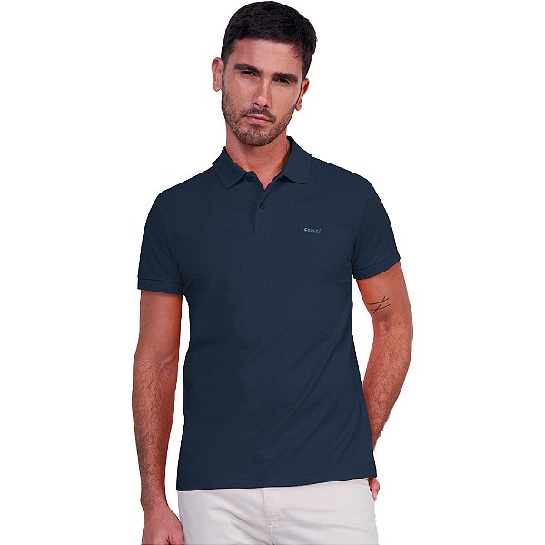Camisa Polo Colcci Basic Logo P24 Marinho Masculino