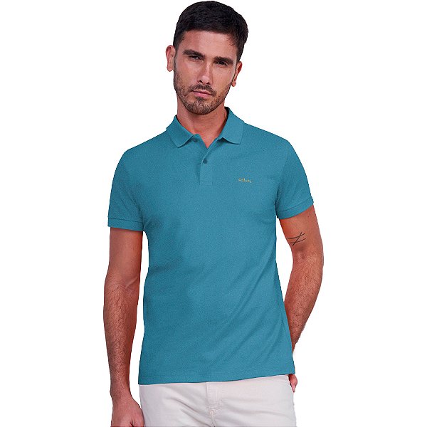 Camisa Polo Colcci Basic Logo P24 Azul Masculino