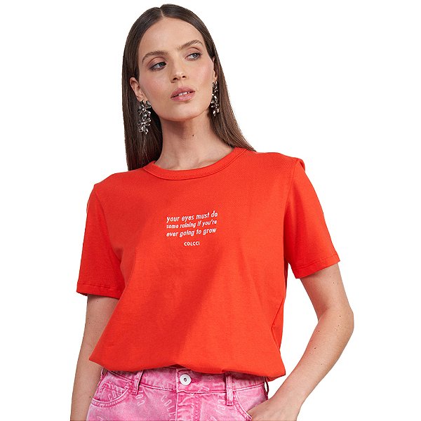 Camiseta Colcci Eyes P24 Vermelho Feminino