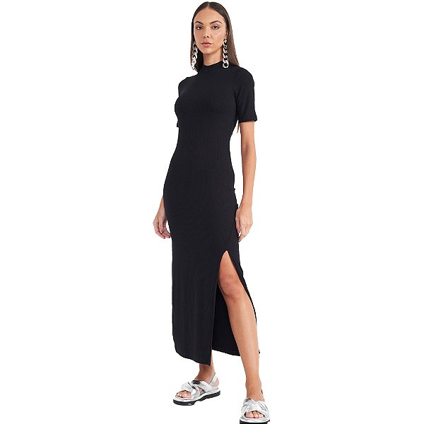 Vestido Canelado Colcci P24 Preto Feminino
