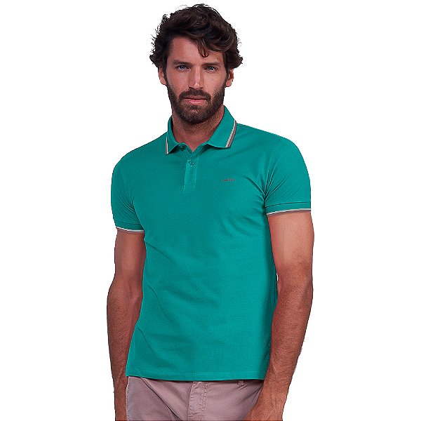 Camisa Polo Colcci Two Lines P24 Verde Masculino