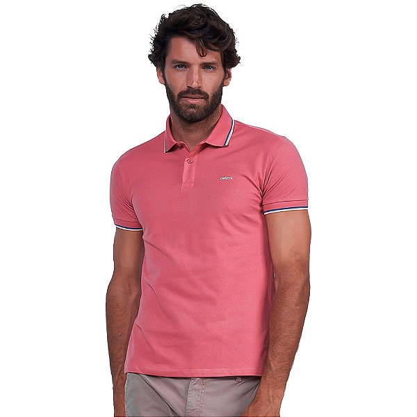 Camisa Polo Colcci Two Lines P24 Vermelho Masculino