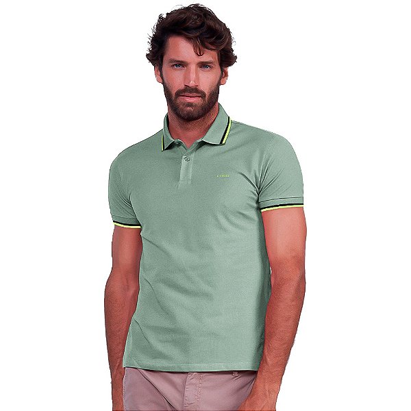Camisa Polo Colcci Two Lines P24A Verde Masculino