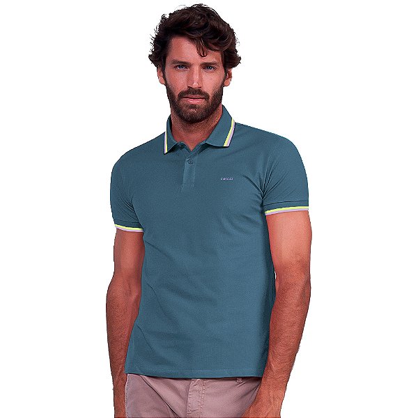 Camisa Polo Colcci Two Lines P24 Azul Masculino