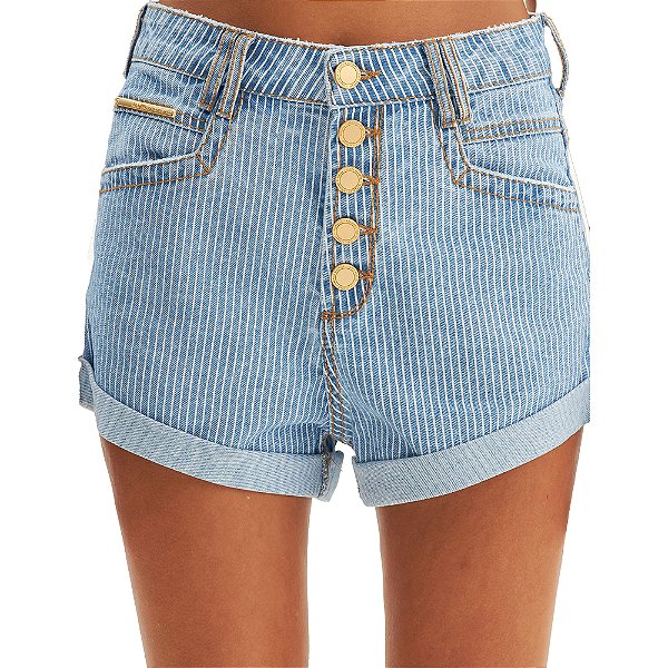 Short Jeans Lança Perfume Relaxed High VE24 Azul Feminino