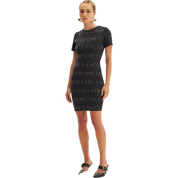 Vestido Curto Easy Lança Perfume Shine VE24 Preto Feminino